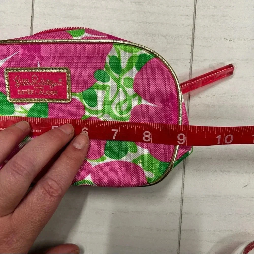 NWOT Lilly Pulitzer for‎ Estee Lauder Makeup Bag Travel Case Pink Green